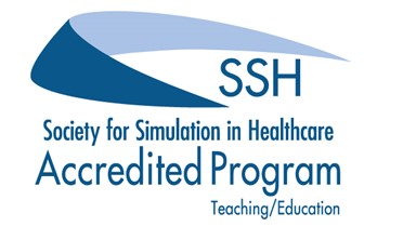 Logo for accredited programs from the Society for Simulation in Helathcare